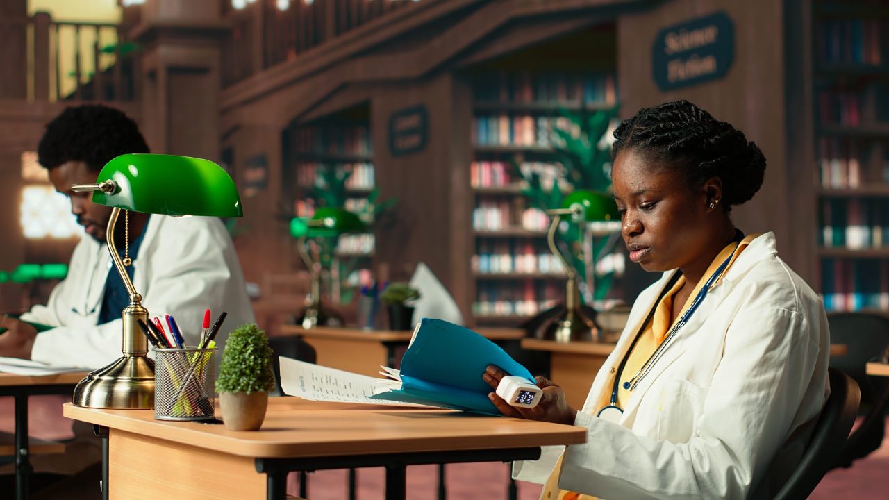 Nigerian student using a laptop to apply to UK universities through the UCAS portal.
